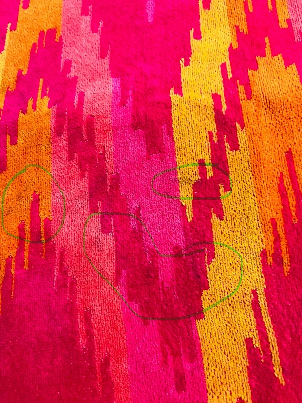 Brightly Colored Yellow Orange Fuchsia Chevron Beach Towel